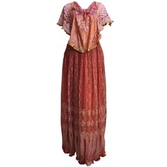 Vintage *SALE* 70's ZANDRA RHODES 5 piece painted silk ensemble WAS $750 NOW $200