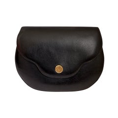 1970's HERMES black leather convertible bag