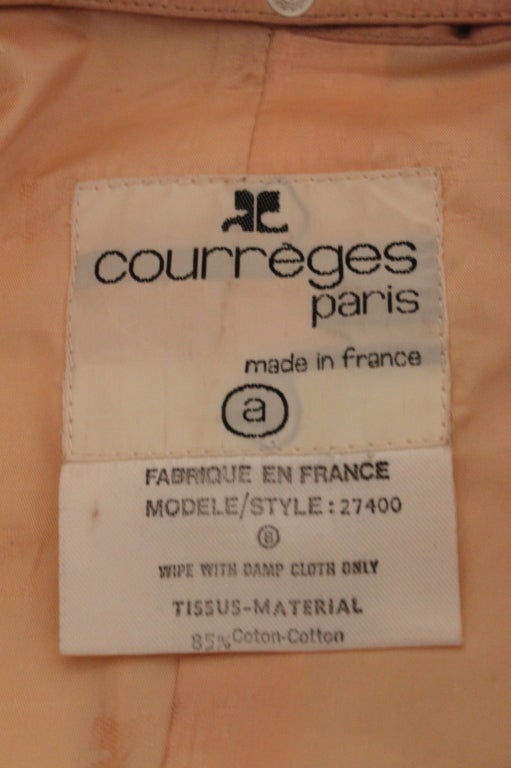 Women's 1960's COURREGES tan vinyl jacket