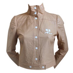 1960's COURREGES tan vinyl jacket