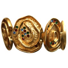 BALENCIAGA gilt bracelet with rhinestones 11