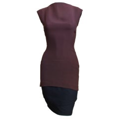 1990's THIERRY MUGLER brown and black sculpturally cut dress