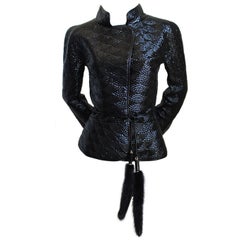 2004 TOM FORD/YVES SAINT LAURENT trapunto quilted leather jacket