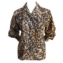 YVES SAINT LAURET wool leopard top