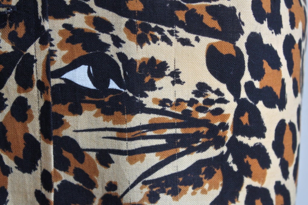 Black YVES SAINT LAURET wool leopard top