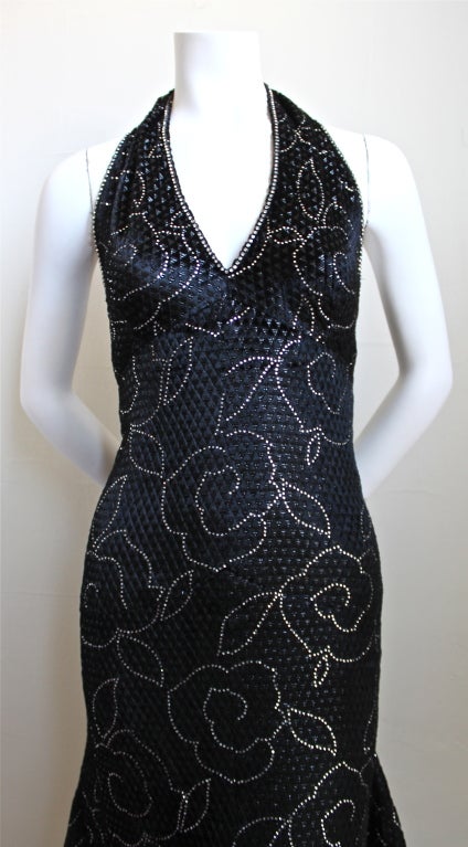 Very rare haute couture silk dress with crystals from Pierre Balmain dating to the late 1950's. Fits a US size 2-4. Dress measures approximately 32
