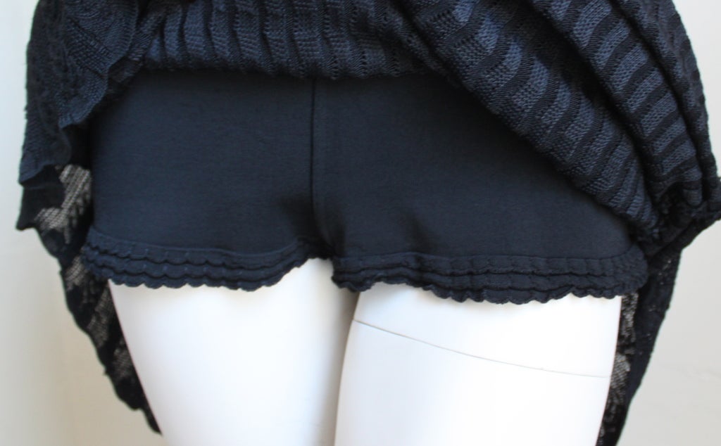 Women's AZZEDINE ALAIA long black open knit dress