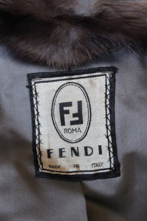 very rare FENDI by Karl Lagerfeld fitch fur coat In Excellent Condition In San Fransisco, CA