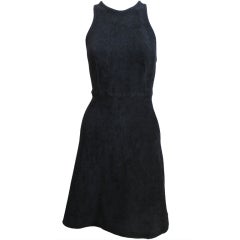 Vintage AZZEDINE ALAIA black velour mini dress