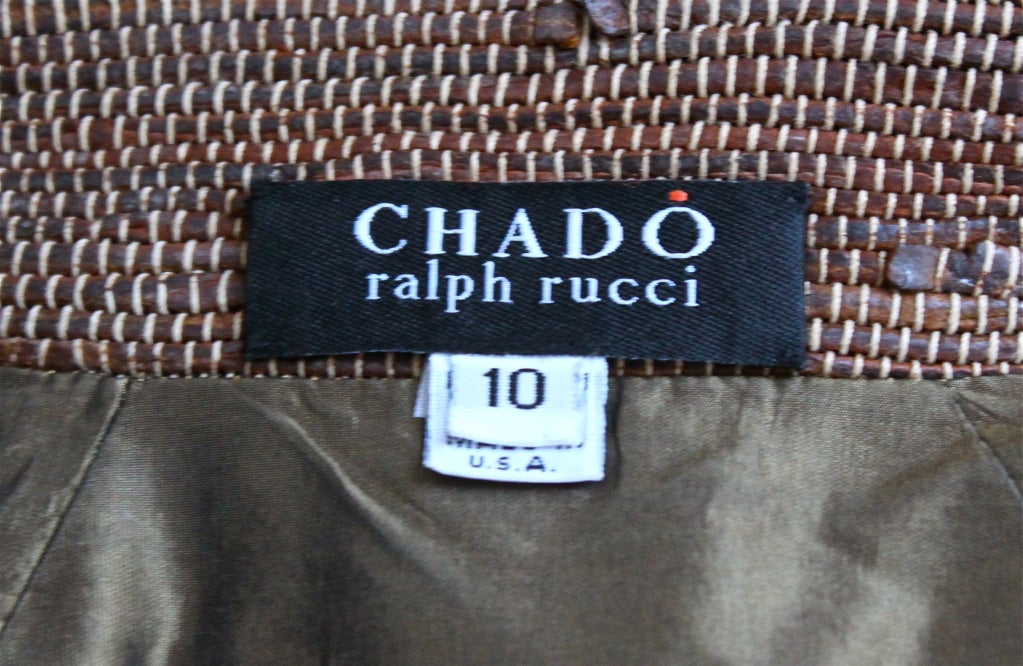 stunning CHADO RALPH RUCCI loom woven leather jacekt 1