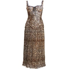 2005 ALEXANDER MCQUEEN leopard bustier gown