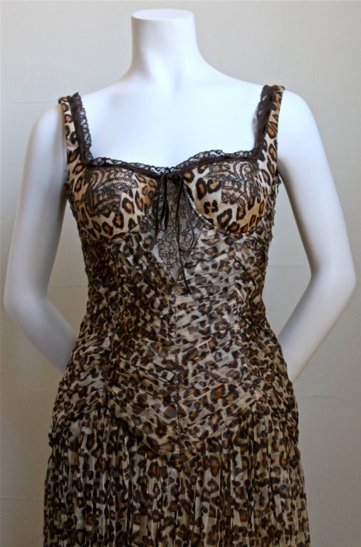 2005 ALEXANDER MCQUEEN leopard bustier gown
