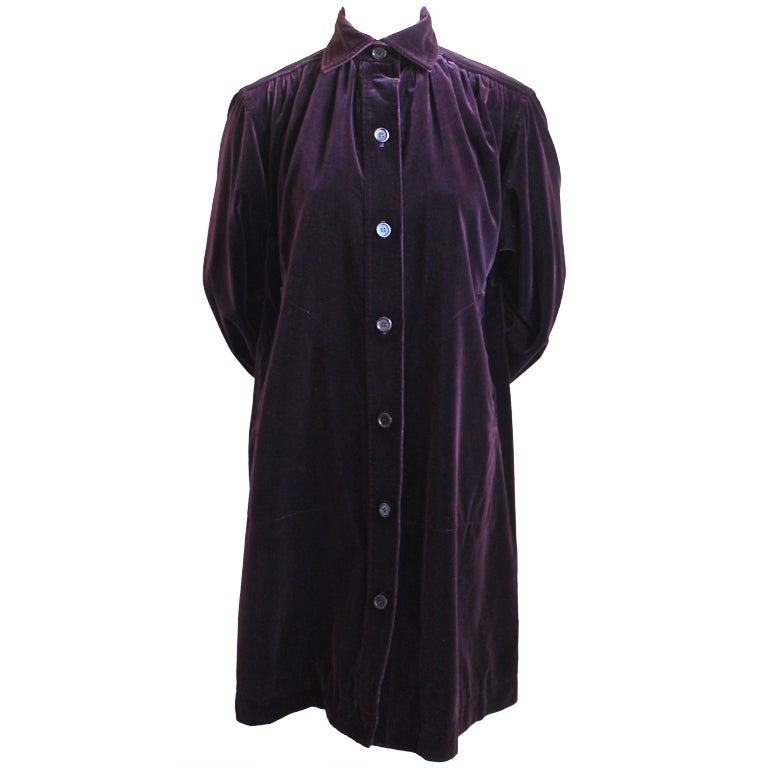 1970's YVES SAINT LAURENT plum velvet coat