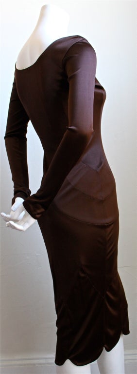 TOM FORD for YVES SAINT LAURENT brown jersey dress - 2003