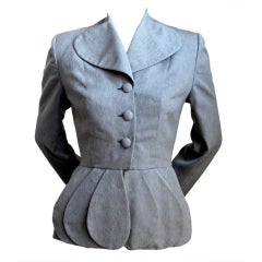 *SALE* 40's LILLI ANN grey brocade jacket with peplum WAS $295 NOW $175