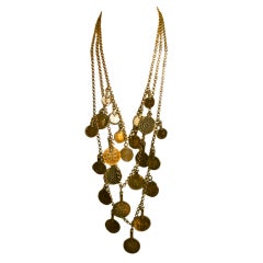 YVES SAINT LAURENT layered coin necklace
