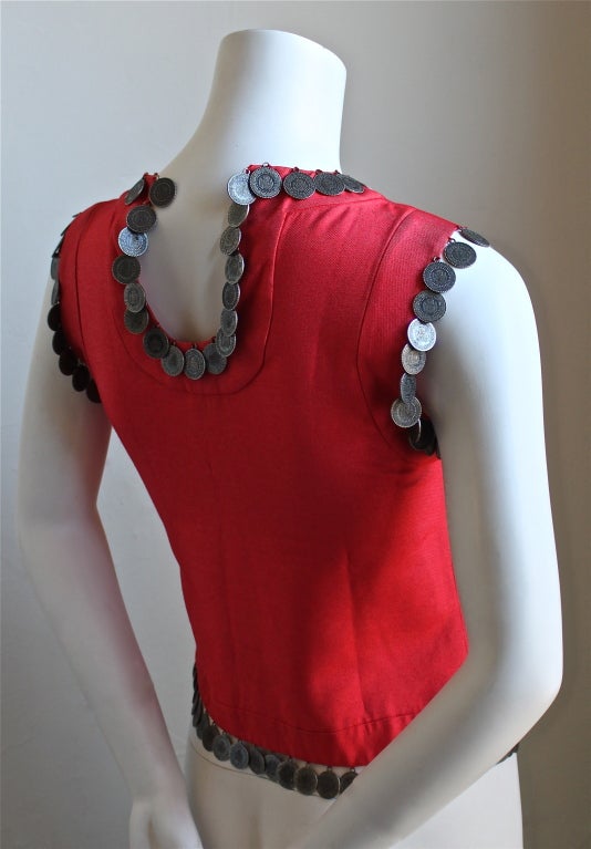 rare Alexander McQueen top with coins - 2000 'EYE" collection