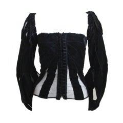 TOM FORD for YVES SAINT LAURENT black velvet bustier - Fall 2002