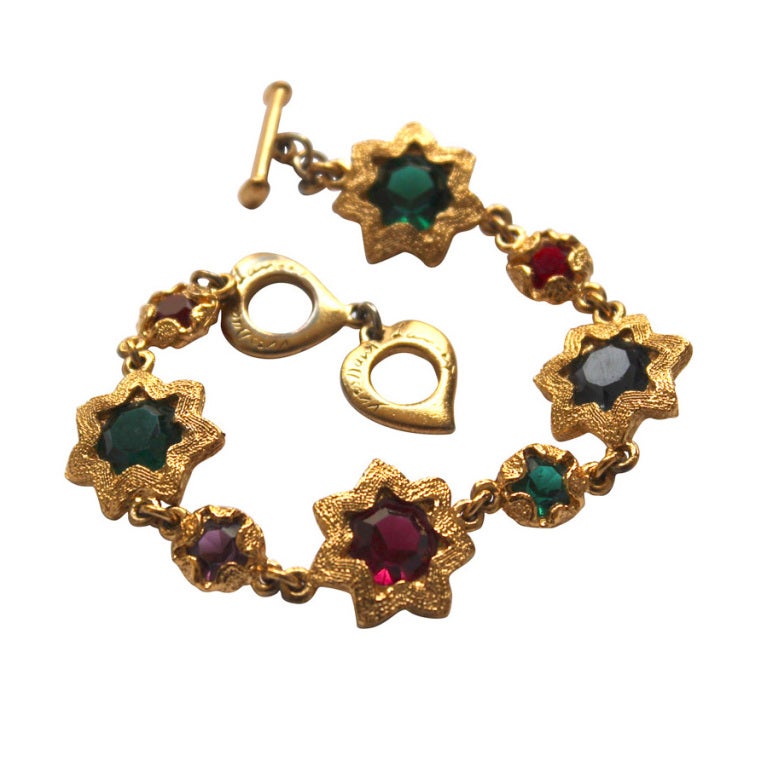 YVES SAINT LAURENT faceted glass star bracelet