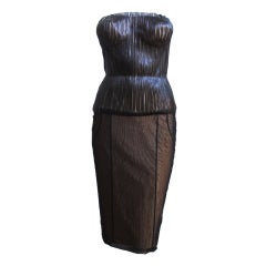 TOM FORD for GUCCI leather corset and mesh seamed skirt 2001 at 1stDibs ...
