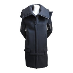 GIVENCHY scuba coat with leather hood