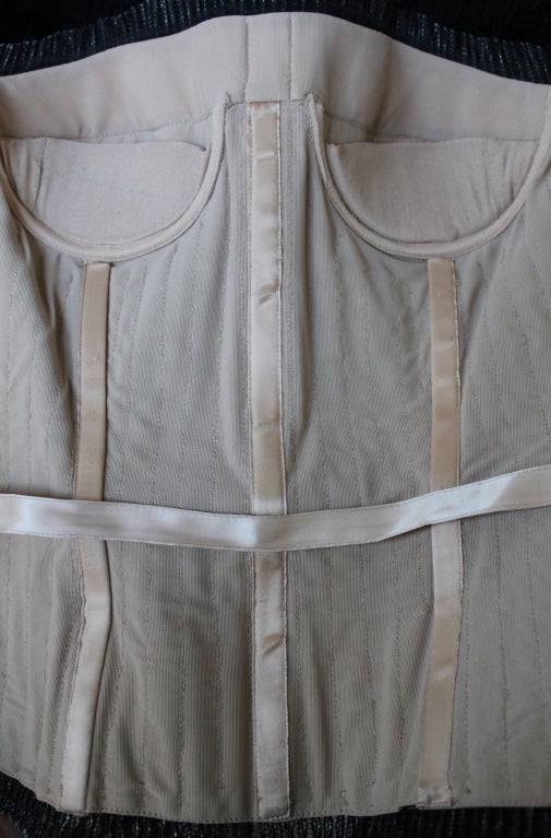 TOM FORD for GUCCI leather corset and mesh seamed skirt 2001 In Excellent Condition In San Fransisco, CA
