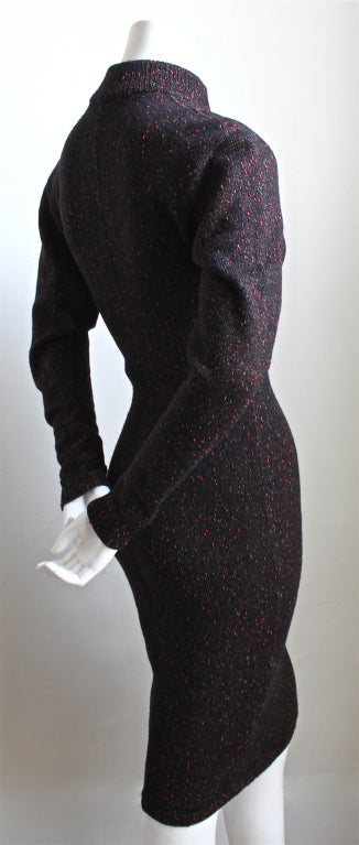 1980's AZZEDINE ALAIA flecked dress with brass zipper