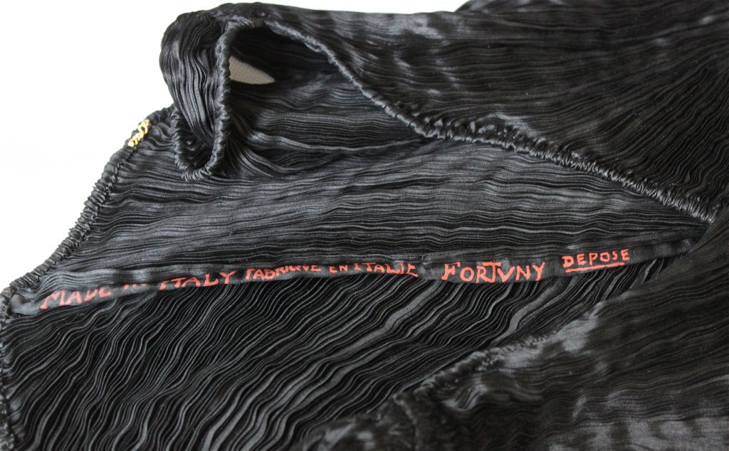 1920's MARIANO FORTUNY pleated black silk DELPHOS gown 2