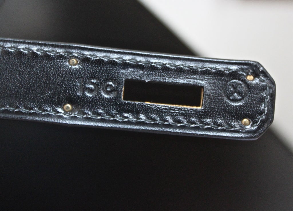 HERMES KELLY 35 cm black box leather rigid bag / gold hardware 5