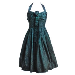 *SCHWARZEs 50er CHRISTIAN DIOR Haute Couture Brokat Kleid WAR 950 USD NOW $450
