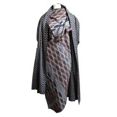 1982 ISSEY MIYAKE ikat woven dress and coat ensemble