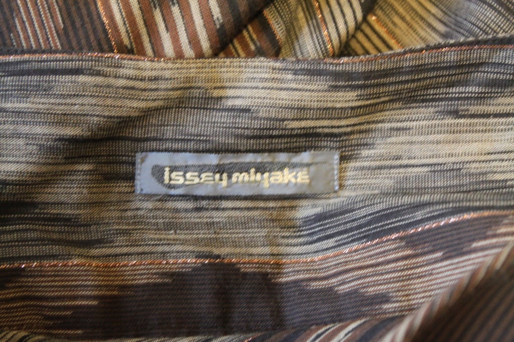 1982 ISSEY MIYAKE ikat woven dress and coat ensemble 3