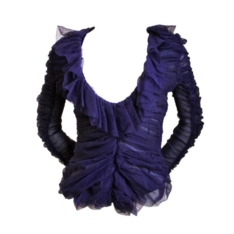 TOM FORD for YVES SAINT LAURENT purple net ruched top