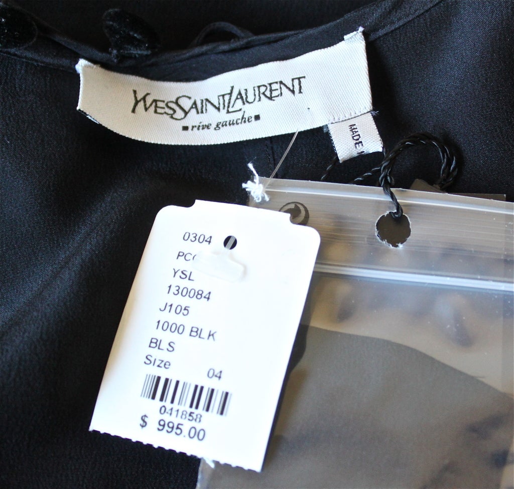 TOM FORD for YVES SAINT LAURENT black silk top In New Condition In San Fransisco, CA