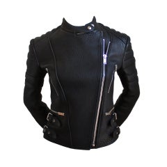 Celine by Phoebe Philo black leather moto jacket