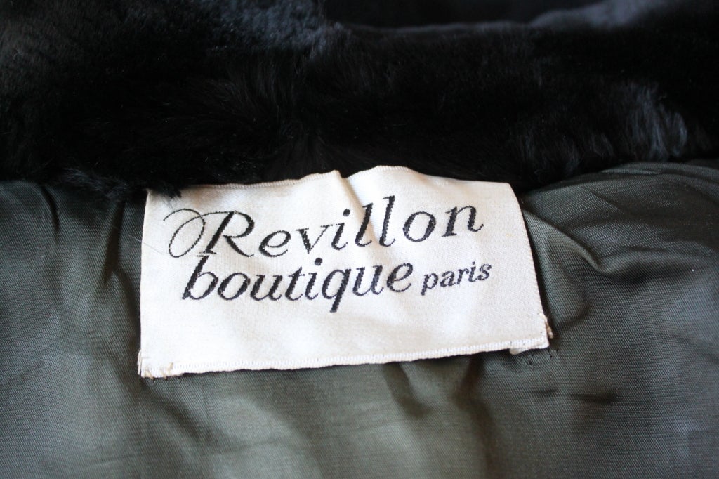 1950's REVILLON full length sheared fur coat with gold buttons 1