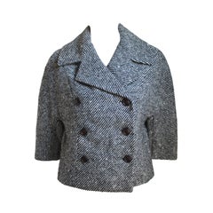 1950's JACQUES HEIM black wool cropped jacket