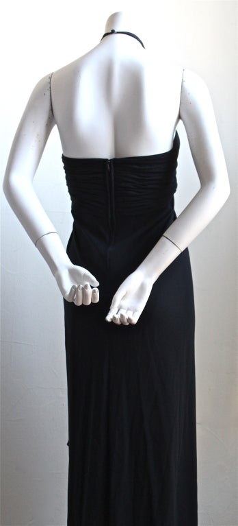 Women's 1980's OSCAR DE LA RENTA black silk Grecian gown