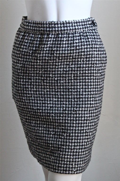 black and white houndstooth suit