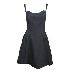 *SALE* THIERRY MUGLER black Piqué flared dress 4