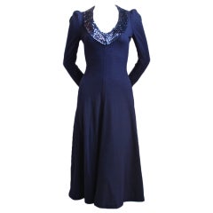 1960's BIBA wool dress with sequined trim 6