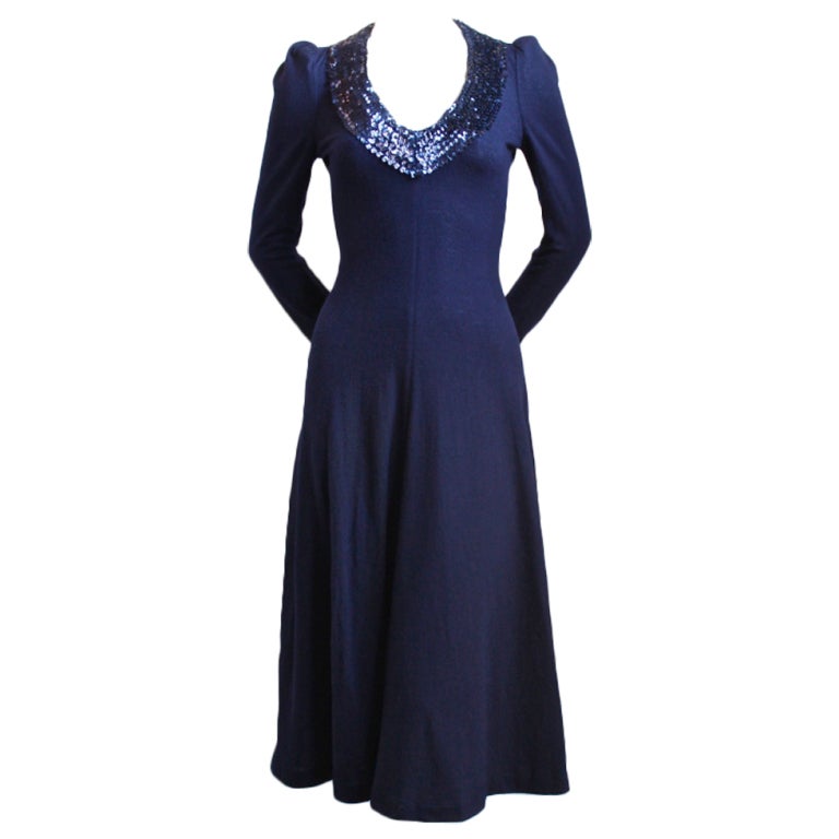 1960's BIBA wool dress with sequined trim