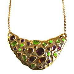 *SALE* 1980's YVES SAINT LAURENT poured glass necklace 6