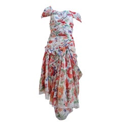 COMME DES GARCONS floral dress with ruching
