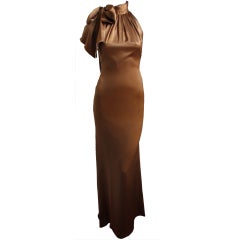 *SALE* 1980's GUY LAROCHE bronze silk gown
