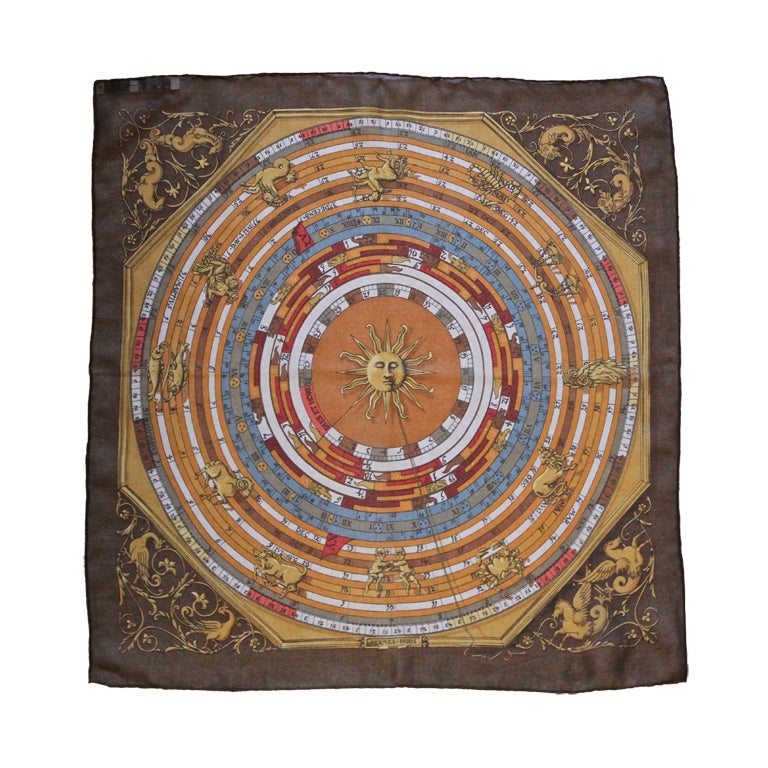 HERMES 'Astrologie" scarf desgined by Francoise Faconnet 1963