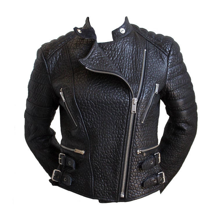 PHOEBE PHILO CELINE black moto biker jacket