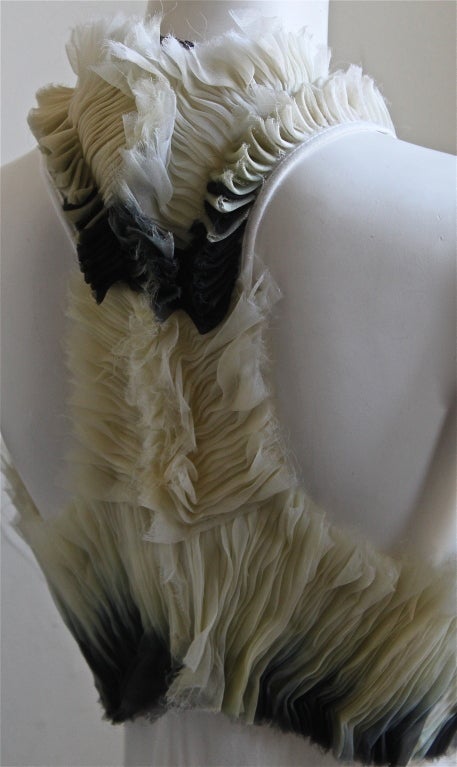 Women's *SALE* ALEXANDER MCQUEEN white dress with dip dyed ruffled bodice
