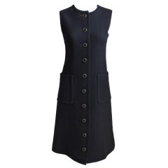 1960's LANVIN black mod A-line dress 11