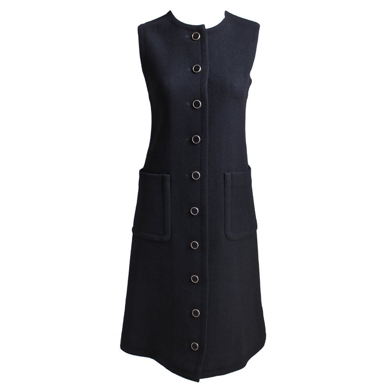 1960's LANVIN black mod A-line dress